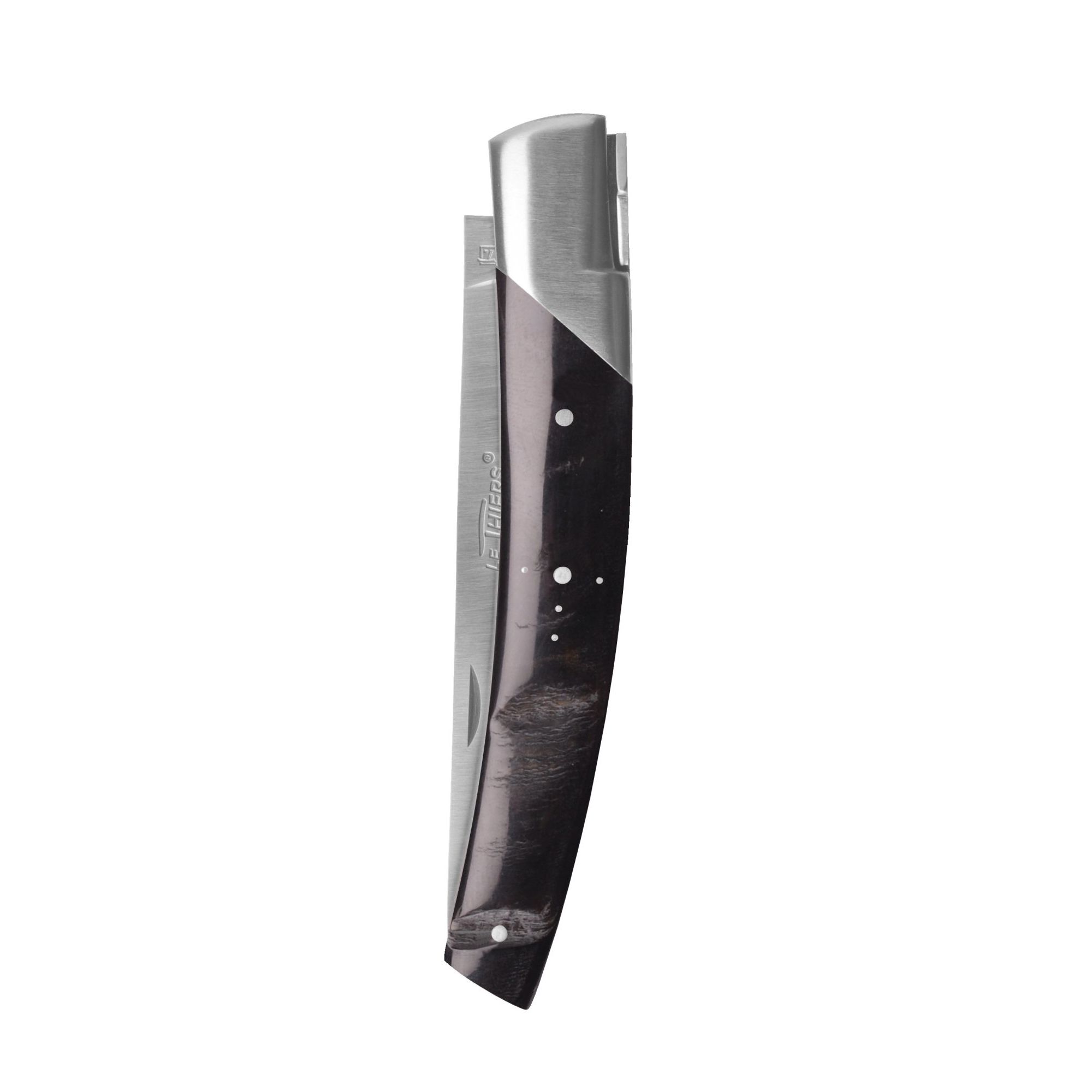 Taschenmesser ＂Le Thiers Pirou＂, 12cm. Goyon-Chazeau, Griff Büffelhornkruste, glänzend