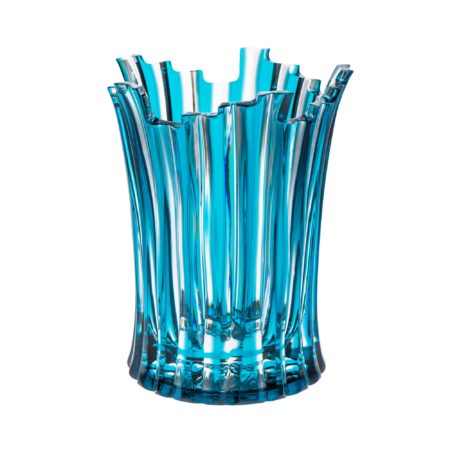 Extravagante Luxus-Vase "Arbre" 22cm. Azurblaues Kristallglas.