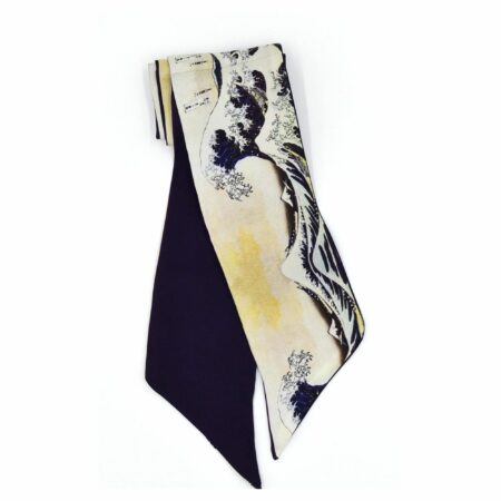 Halsschleife Damen "Silky Hokusai", 100 x 7 cm. Brochier Soieries, 100% Seide