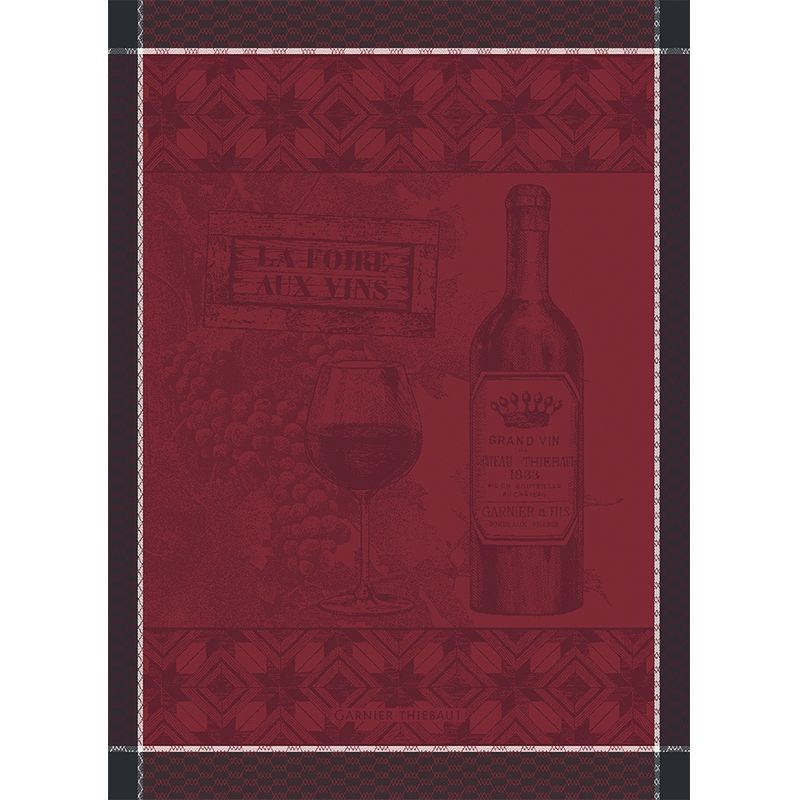 Geschirrtuch ＂Foire aux vins Bordeaux＂, 56 x 77 cm. Garnier-Thiebaut