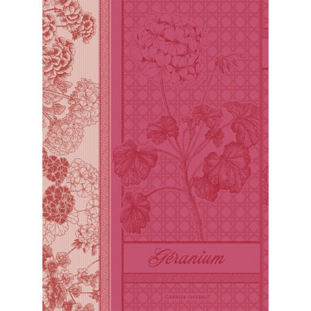 Geschirrtuch "Geraniums rose", 56 x 77 cm. Garnier-Thiebaut, 100% Bio-Baumwolle