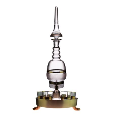 Whisky-Spender “Apolo”, 97 cm, 5 l. Cristallerie de Montbronn, Kristallglas, vergoldete Bronze