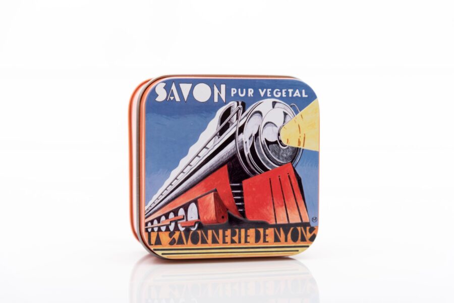 Vintage Blechdose mit Seife „Art Deco Orient Express“, 100 g. La Savonnerie de Nyons, Duft „Verveine“