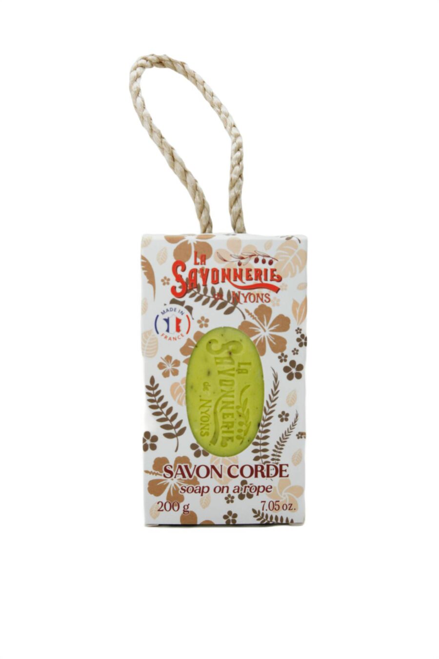 Peelingseife an Kordel, 220 g. La Savonnerie de Nyons, Duft „Verveine“ – Bild 3