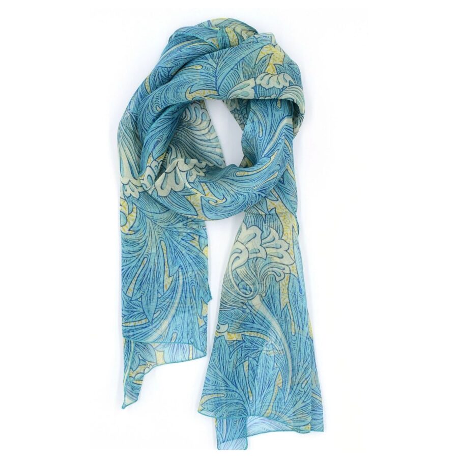 Seidenschal Damen "Feuilles d`Acanthes", 140 x 40 cm. Brochier Soieries, 100% Seide