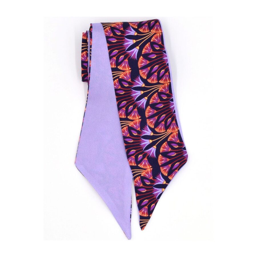 Halsschleife Damen "Silky Lotus und Papyrus", 100 x 7 cm. Brochier Soieries, 100% Seide