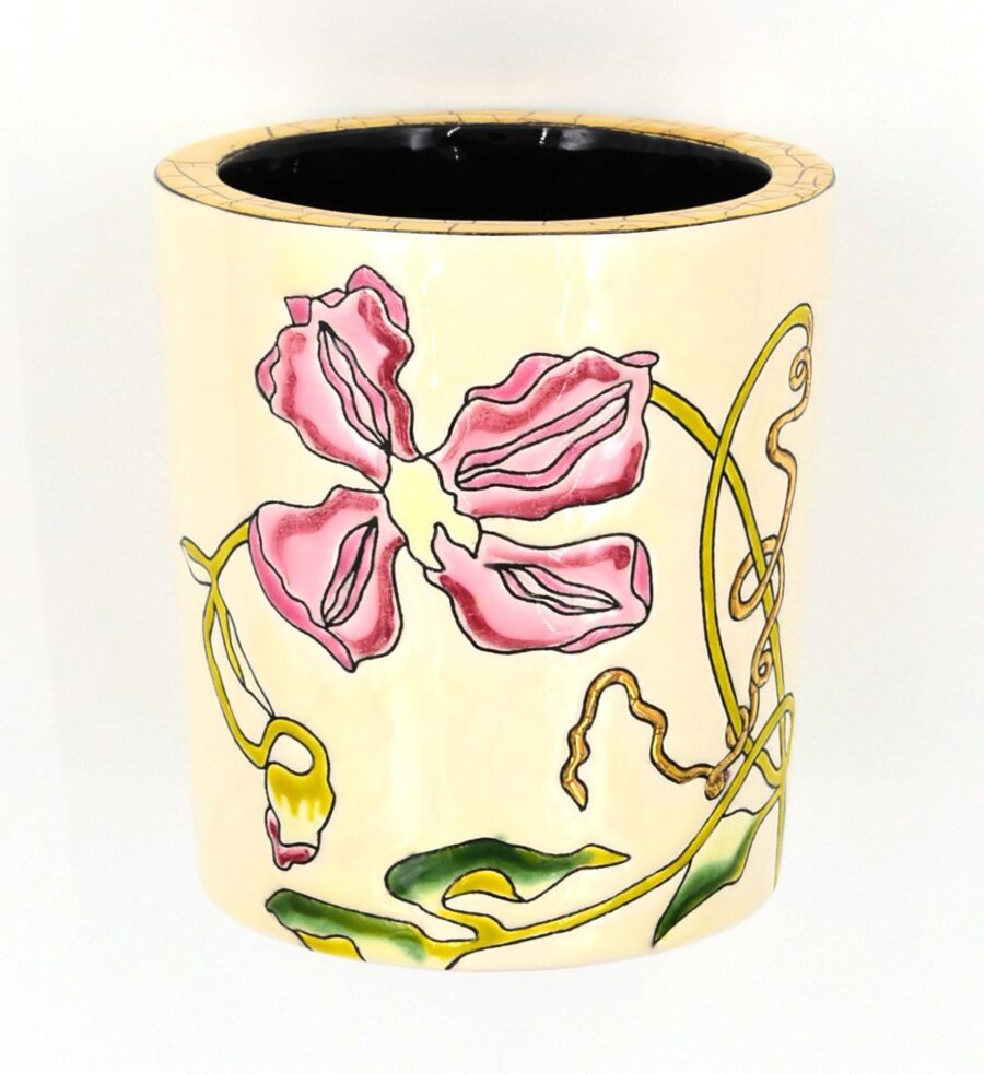 Duftkerze "Hommage à Emile Gallé", 11,5 cm. Emaux de Longwy. Emaille, Gold. Duft “Weißer Tee” – Bild 3