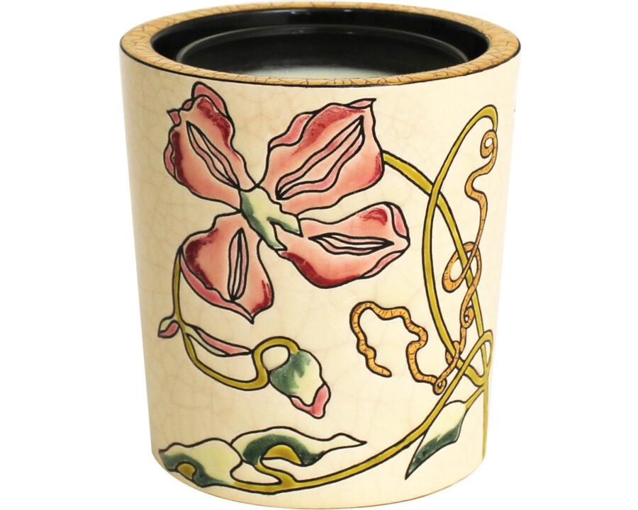 Duftkerze "Hommage à Emile Gallé", 11,5 cm. Emaux de Longwy. Emaille, Gold. Duft “Weißer Tee”