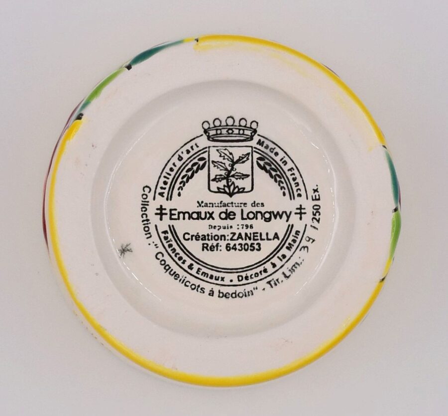 Duftkerze "Coquelicots à Bédoin", 11,5 cm. Emaux de Longwy. Emaille, Gold. Duft “Tuberose” – Bild 3