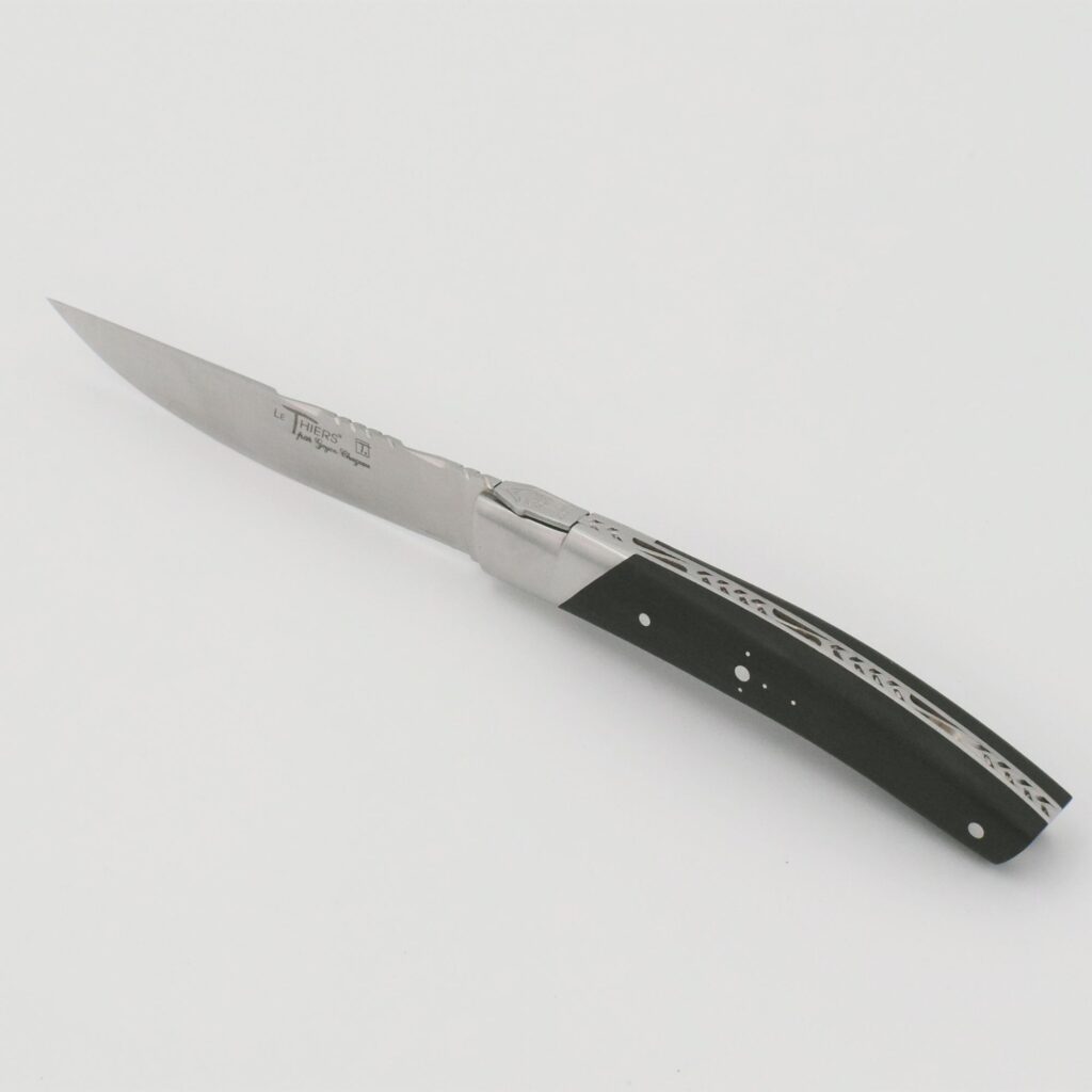 Steakmesser "Le Thiers Pirou Prestige", 23 cm. Goyon-Chazeau, Griff Ebenholz, matt