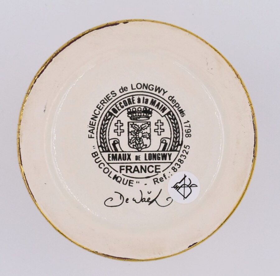 Bonbonnière "Bucolique Boîte Kiosque", 16 cm. Emaux de Longwy. Emaille, Gold – Bild 5