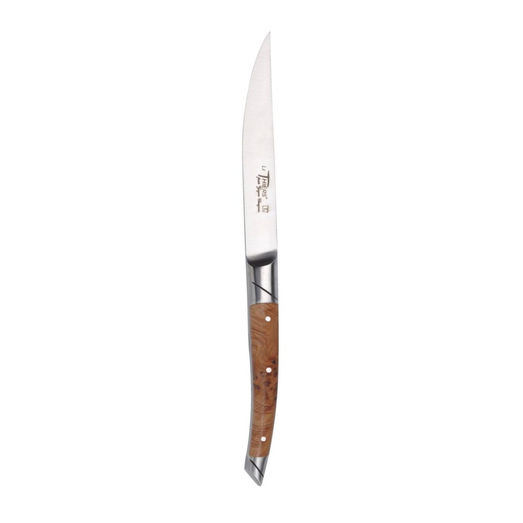 Steakmesser "Le Thiers Avantage", 23 cm. Goyon-Chazeau, Griff Wacholderholz, matt