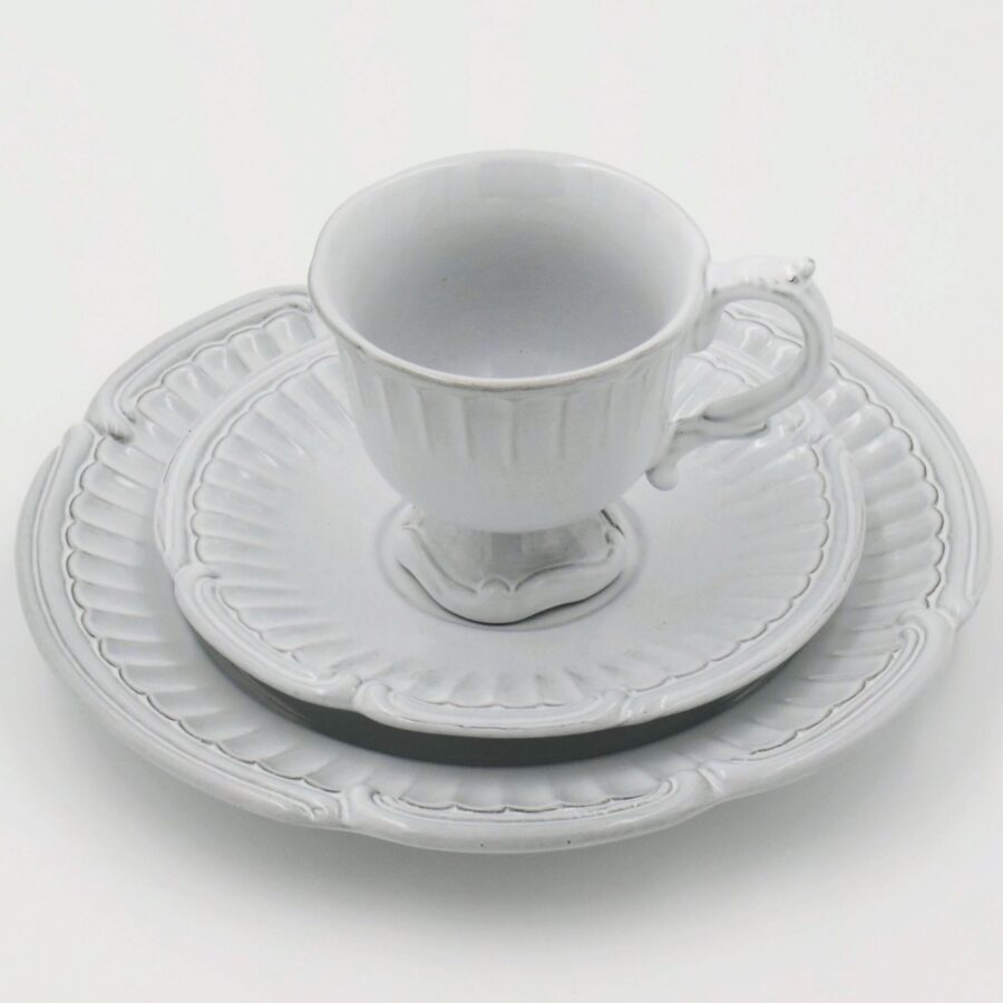 Tasse mit Untertasse "Beyerlé". Weißes Geschirr von Niderviller. – Bild 2