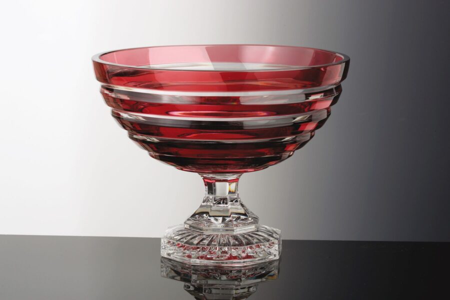 Kristallschale “Carlton Noir”, 26cm. Cristallerie de Montbronn, schwarzes Kristallglas – Bild 4
