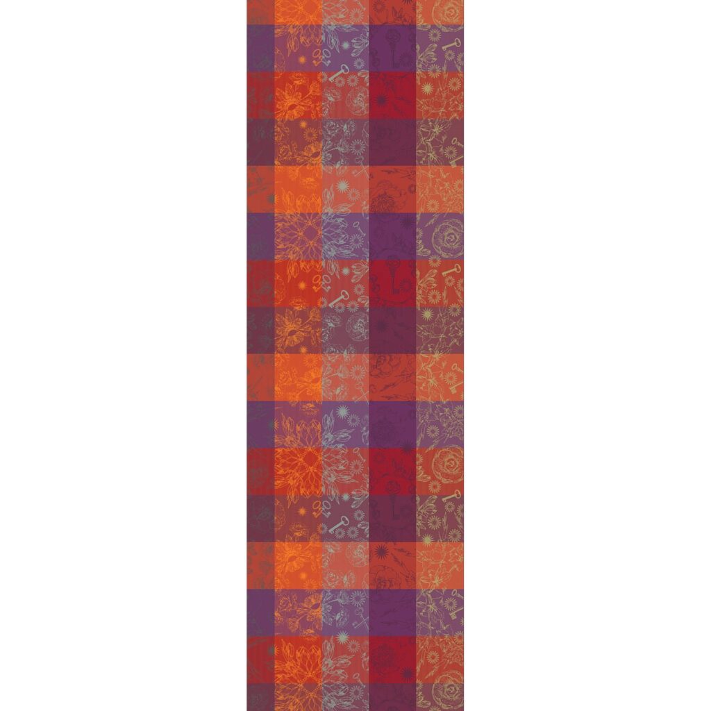Tischläufer "Mille Alcees Feu", 55 x 180 cm. Garnier-Thiebaut, unbeschichtet