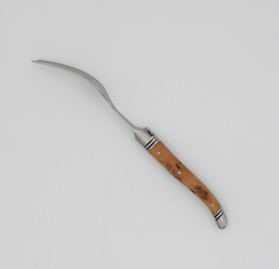 Steakgabel "Laguiole Avantage", 22cm. Goyon-Chazeau, Griff Wacholderholz, matt – Bild 4