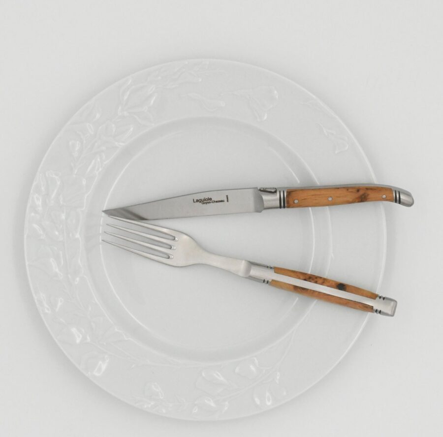 Steakmesser "Laguiole Avantage", 23 cm. Goyon-Chazeau, Griff Wacholderholz, matt – Bild 5