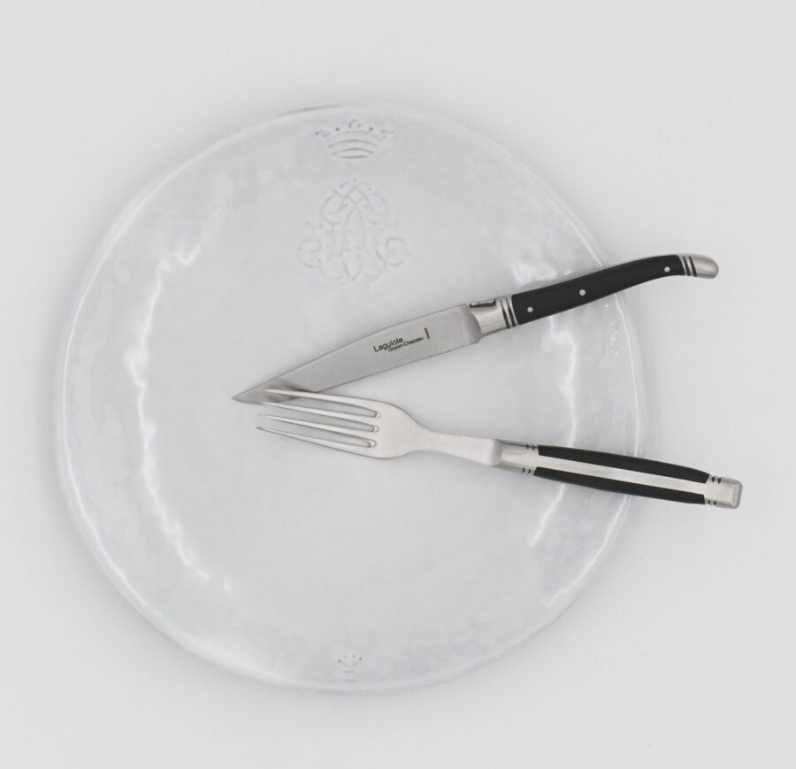 Steakgabel "Laguiole Avantage", 22cm. Goyon-Chazeau, Griff Ebenholz, matt – Bild 5