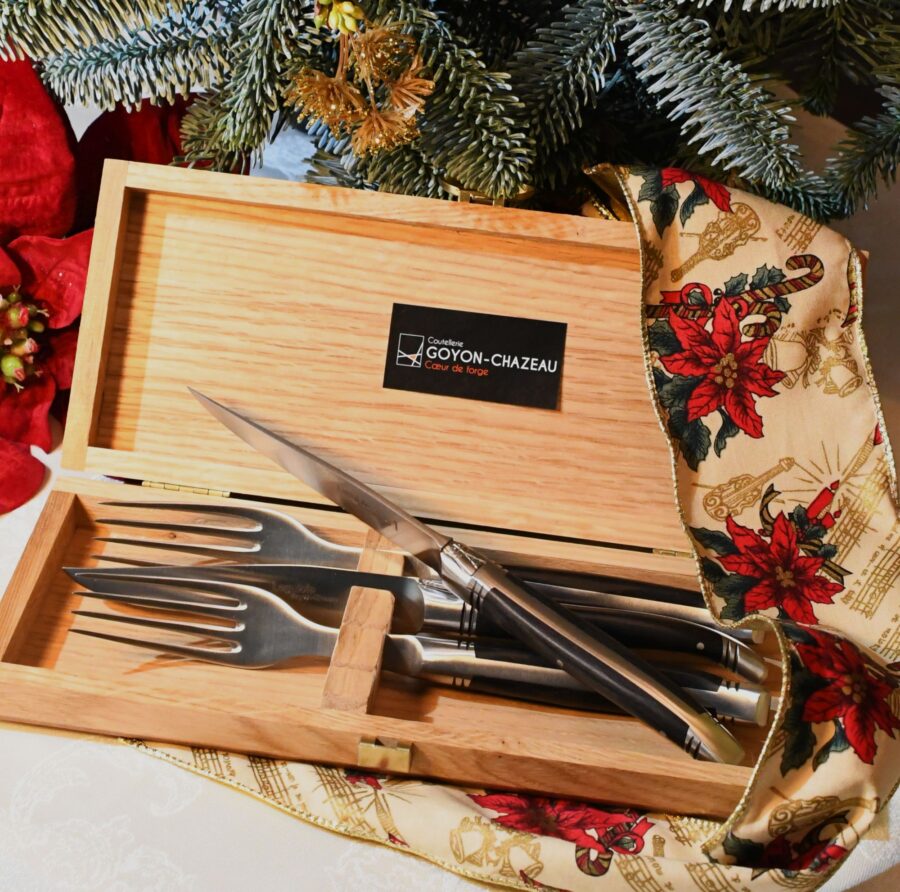 Steakmesser "Laguiole Avantage", 23 cm. Goyon-Chazeau, Griff Ebenholz, matt – Bild 6