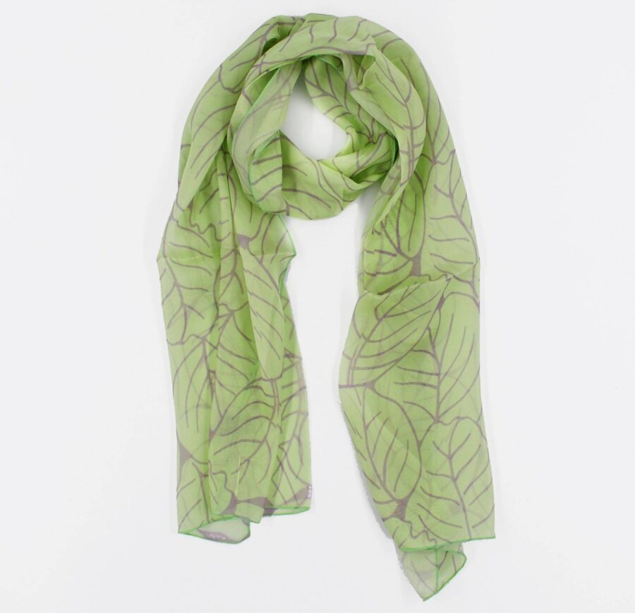 Seidenschal Damen. Raoul Dufy "Feuilles", 140 x 40 cm. Brochier Soieries 100% Seide