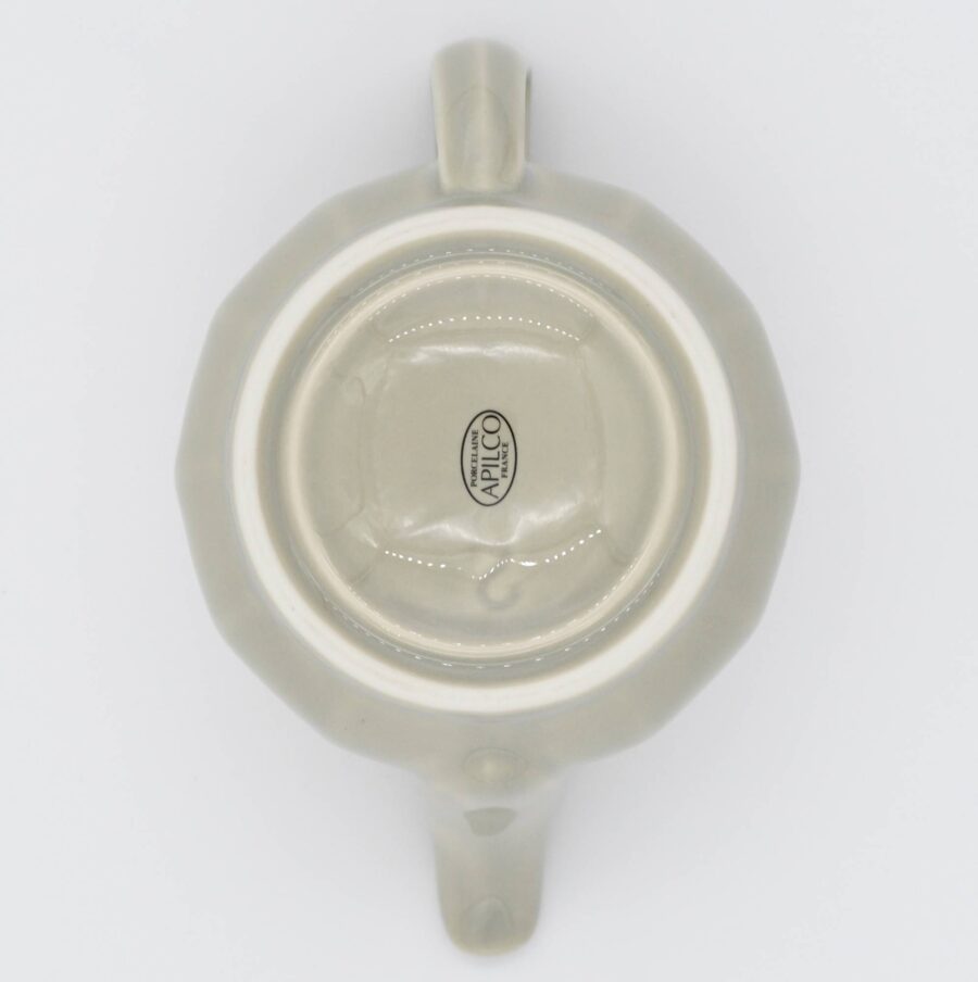 Kleine Teekanne Apilco Flora, 35cl. Grau, Platinrand. – Bild 4