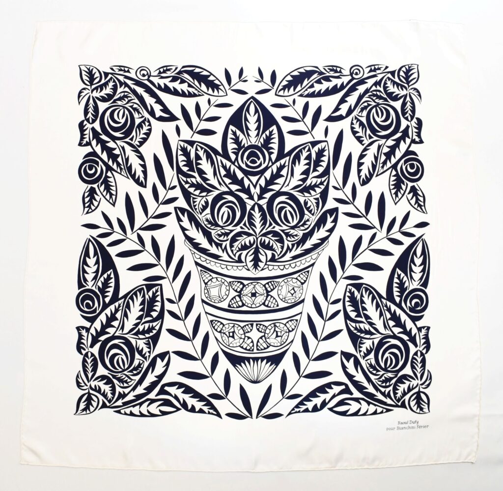 Seidentuch Damen Raoul Dufy "Ballets Russes", 90 x 90cm. Brochier Soieries, 100% Seide