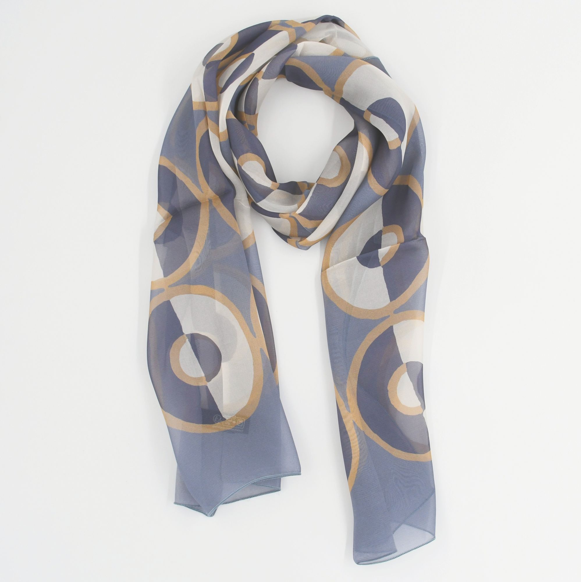 Seidenschal Damen. Jules Leleu "Ronds", 140 x 40 cm. Brochier Soieries, 100% Seide