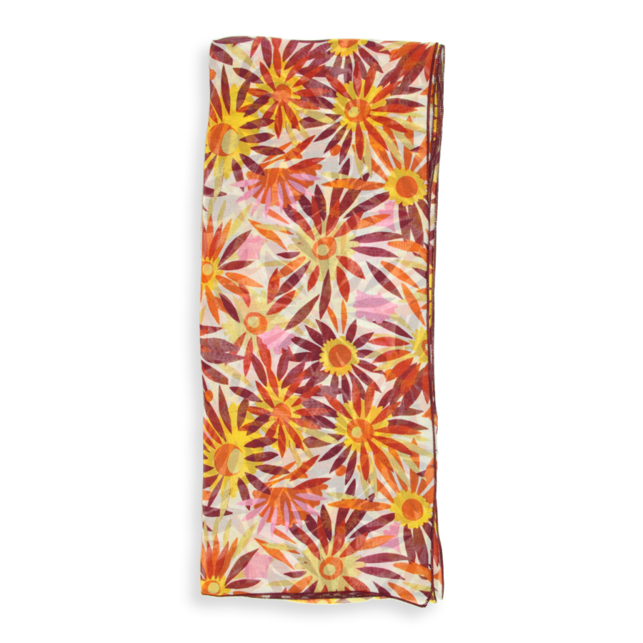 Seidenschal Damen. "Fleur Solaire", 160 x 30 cm. LA FABRIQUE d'écharpe, 100% Seide – Bild 3