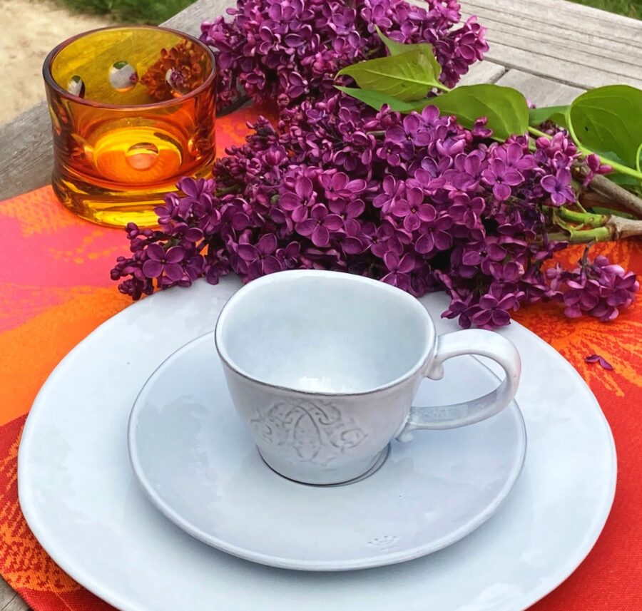 Mokkatasse mit Untertasse "Henri IV", 8cl. Weißes Geschirr Niderviller – Bild 4