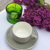 Große Tasse Apilco Flora, 25cl. Grau, Platinrand (ohne Untertasse) – Bild 4