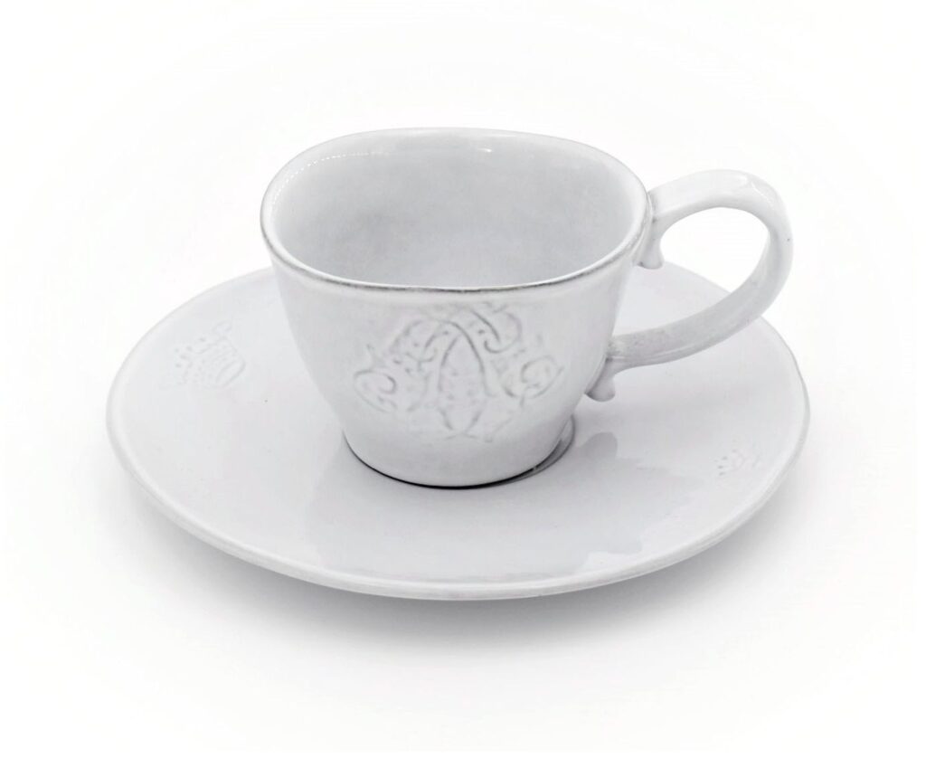 Espressotasse mit Untertasse "Henri IV", 8cl. Weißes Geschirr Niderviller