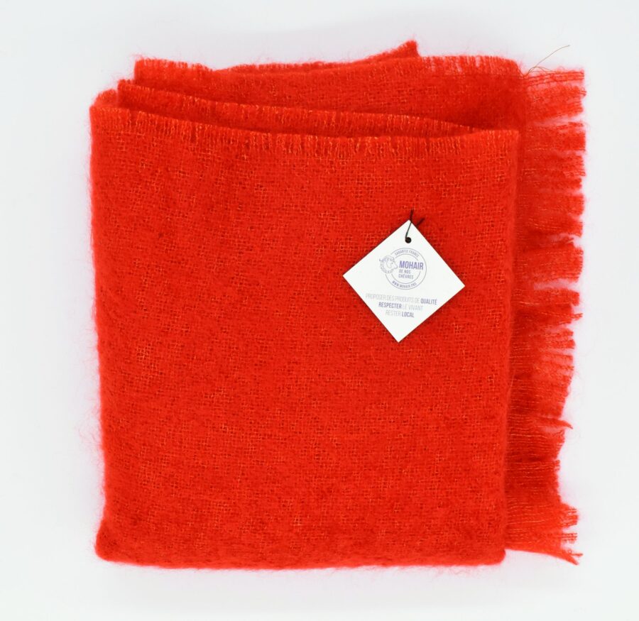 Gewebte Stola kürbisfarben. 60x200cm, 100% Kid Mohair – Bild 2