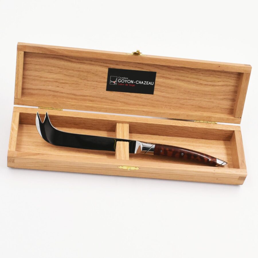 Käsemesser "Prestige", 24 cm. Goyon-Chazeau, Griff Amourettenholz, glänzend, in Holzbox