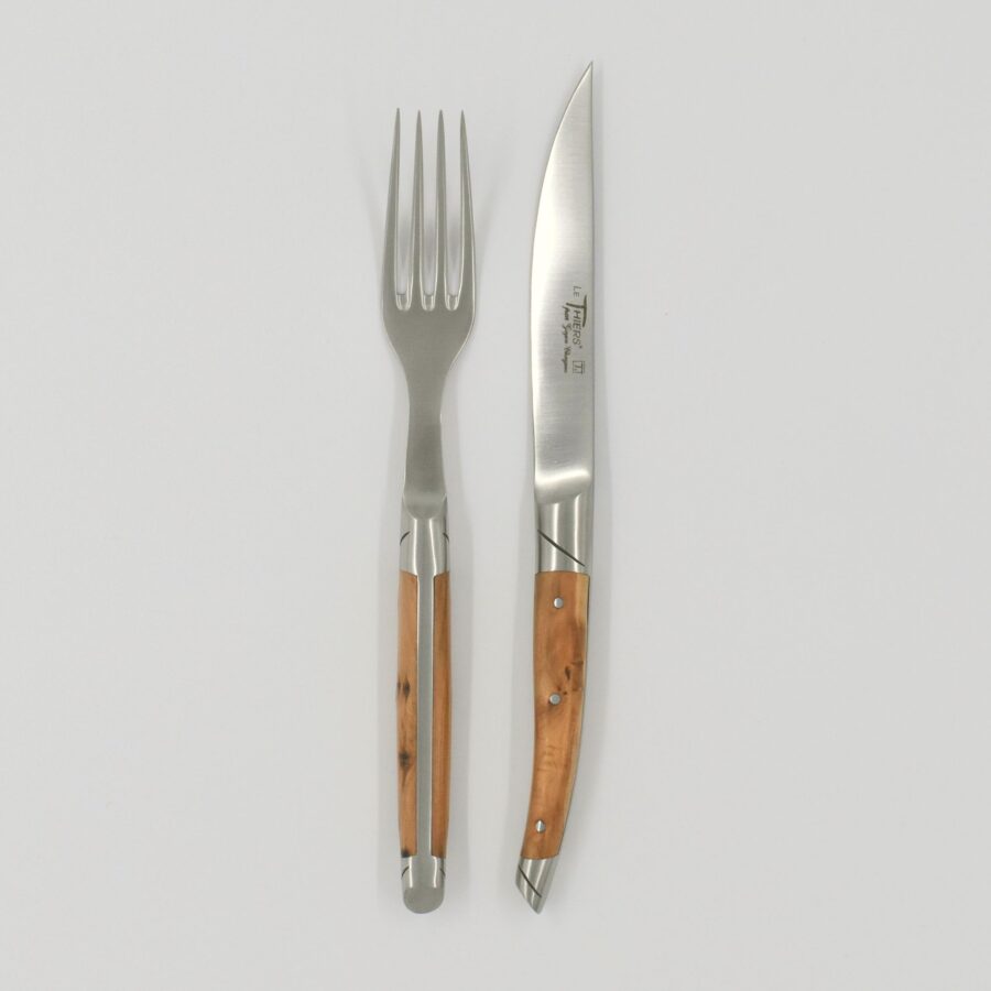 Steakmesser "Le Thiers Avantage", 23 cm. Goyon-Chazeau, Griff Wacholderholz, matt – Bild 2