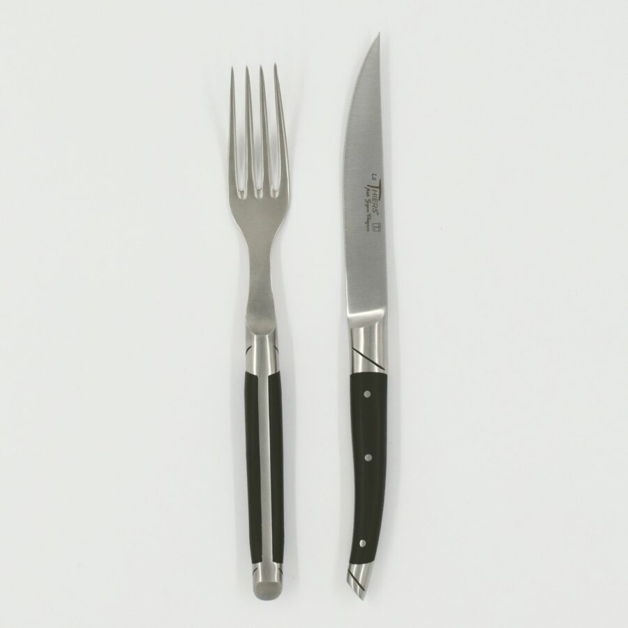 Steakgabel "Le Thiers Avantage", 22 cm. Goyon-Chazeau, Griff Ebenholz, matt – Bild 4