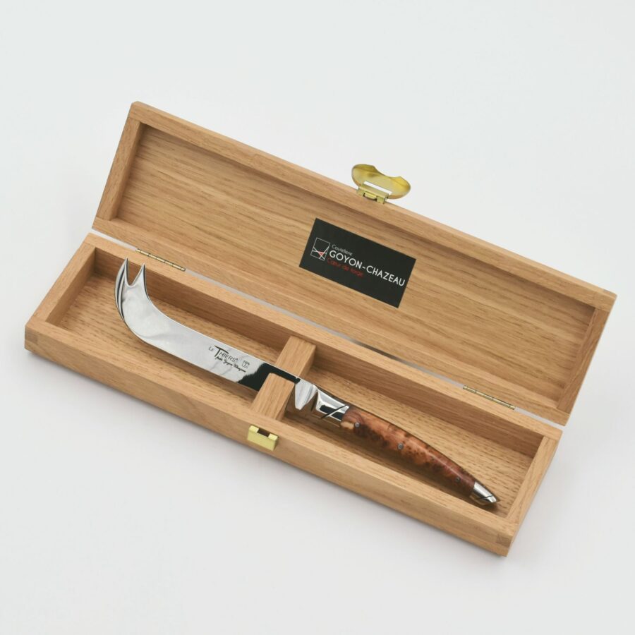 Käsemesser "Prestige", 24 cm. Goyon-Chazeau, Griff Wacholderholz, glänzend, in Holzbox