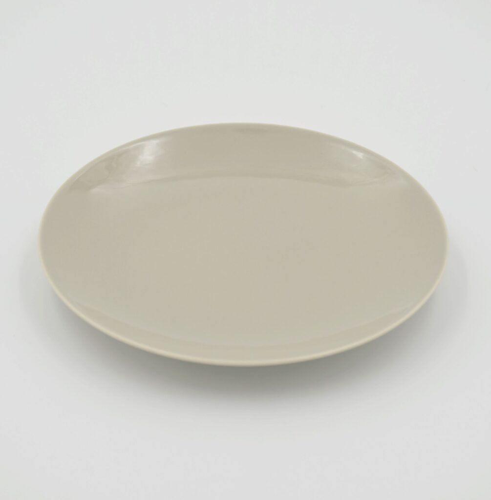 Teller passend zu Apilco Flora, 21cm. Grau, ohne Platinrand