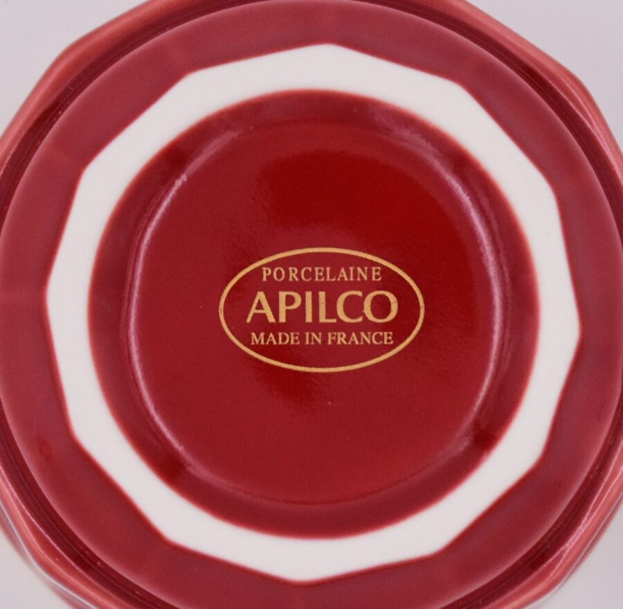 Mokkatasse Apilco Flora, 10cl. Rot, Goldrand – Bild 5