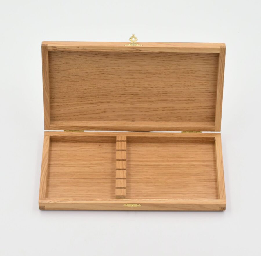 Besteck-Holzbox, Geschenkbox. Goyon-Chazeau, Eiche, 8 Plätze