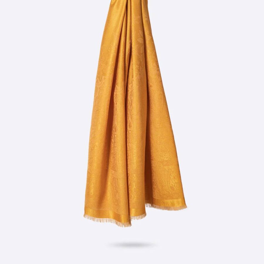 Stola "Palma ocre", 200 x 70 cm. Petrusse, 65% Wolle, 35% Seide