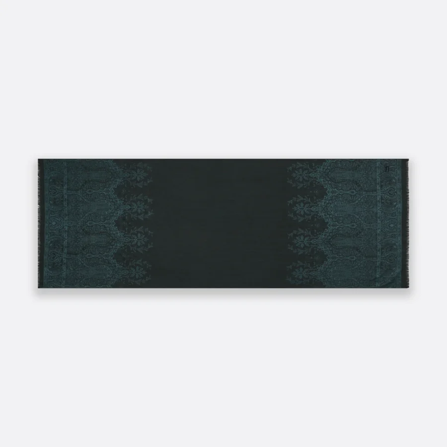 Stola "Palma blau Amazonite", 200 x 70 cm. Petrusse, 65% Wolle, 35% Seide – Bild 3