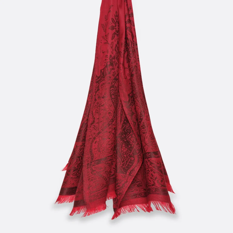 Stola "Palma Rouge Bourgogne", 200 x 70 cm. Petrusse, 65% Wolle, 35% Seide
