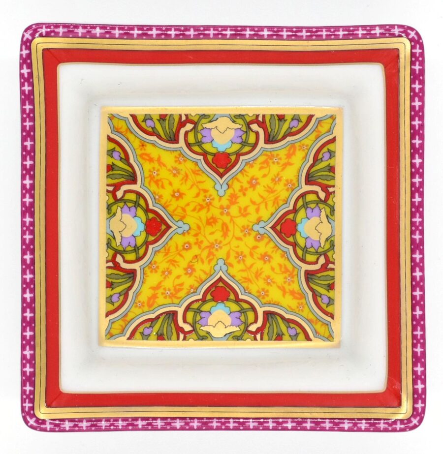 Deko-Schale "Dhara", 8 x 8 cm. Deshoulières. Porzellan, Gold