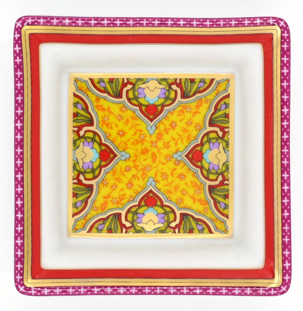 Deko-Schale "Dhara", 8 x 8 cm. Deshoulières. Porzellan, Gold