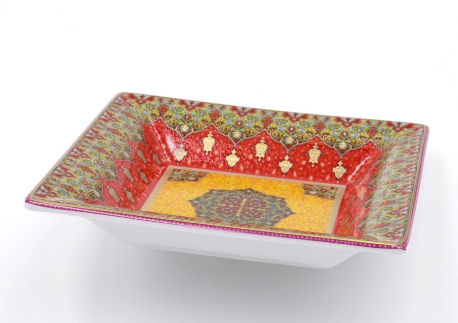 Deko-Schale "Dhara", 17,5 x 17,5 cm. Deshoulières. Porzellan, Gold – Bild 2