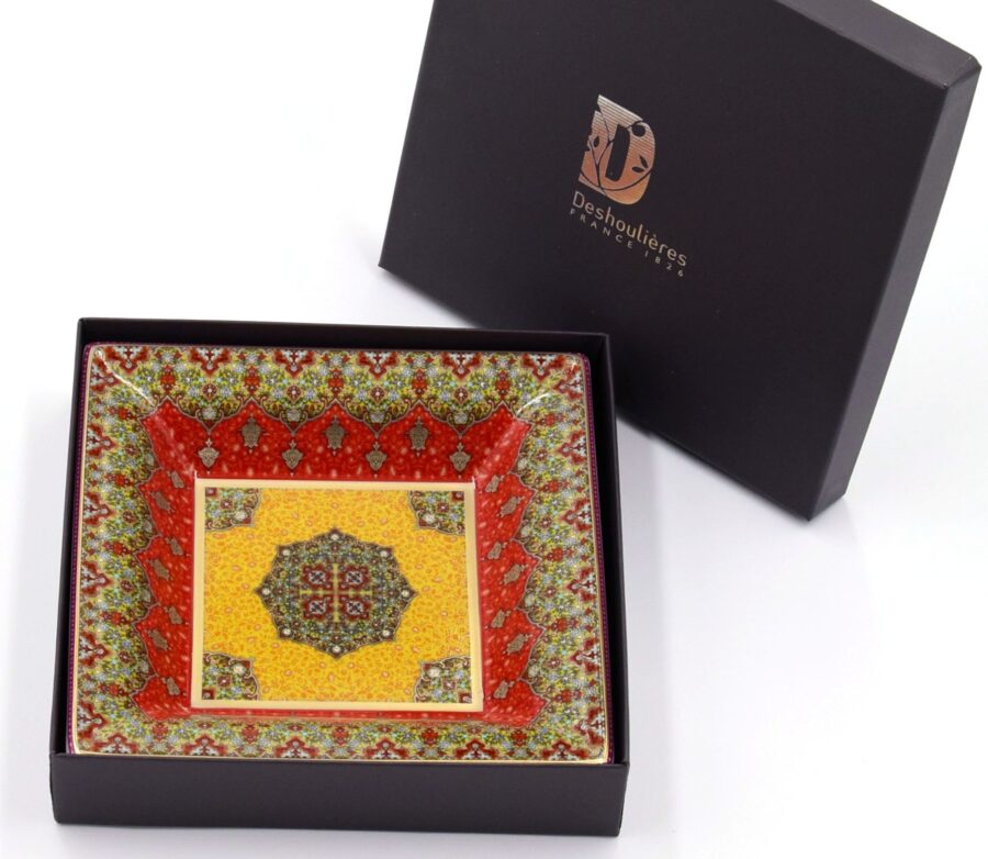 Deko-Schale "Dhara", 17,5 x 17,5 cm. Deshoulières. Porzellan, Gold – Bild 3