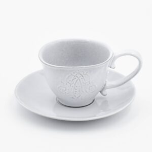 Kaffeetasse, Teetasse mit Untertasse “Henri IV”. Weißes Geschirr Niderviller.