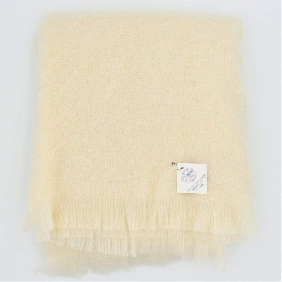 Plaid 100% Mohair, 180 x 140cm wollweiß – Bild 2