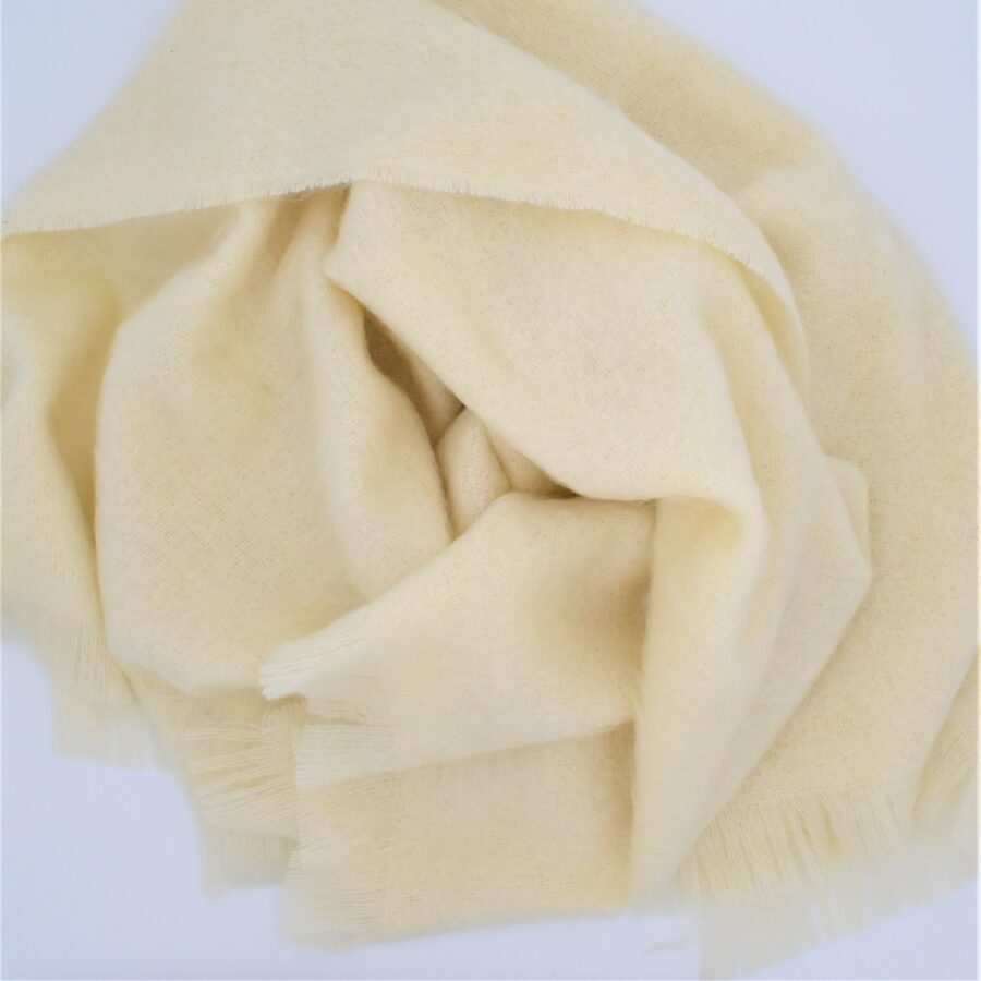 Plaid 100% Mohair, 180 x 140cm wollweiß – Bild 3