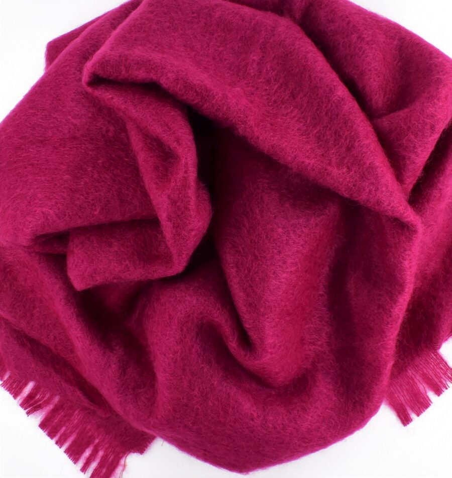 Plaid 100% Mohair, 180 x 140cm himbeer – Bild 2